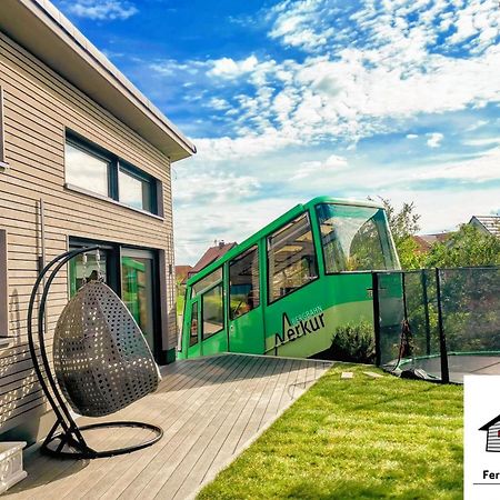 Exklusives Holzhaus Mit Bergbahn - Baden-Baden Im Schwarzwald Villa Luaran gambar